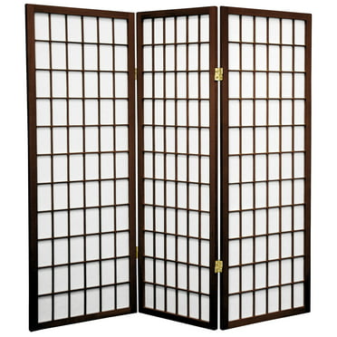 3 Panels Rosewood Tall Desktop Window Pane Shoji Screen Oriental Furniture 2 ft B